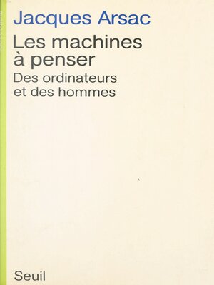 cover image of Les machines à penser